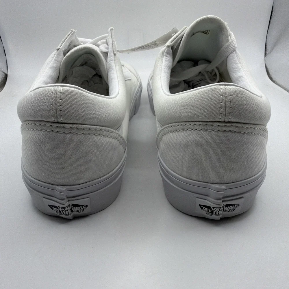 VANS Unisex Old Skool Classic Skate Shoes True White 10.5 Women/9Men‎ - NEW